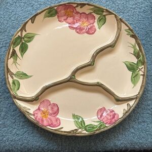 Rare! Vintage! Franciscan Desert Rose 3-section plate.